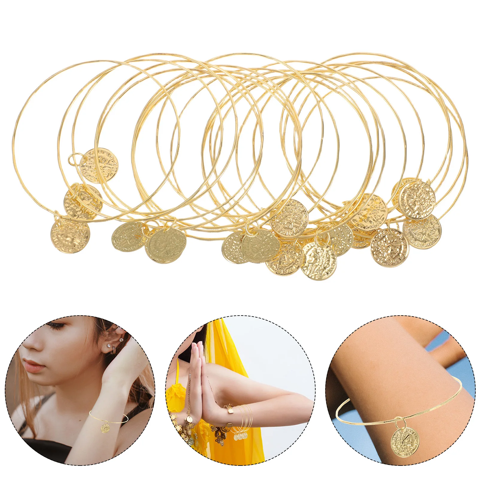 

20Pcs Belly Dance Wrist Bracelets Handcrafted Performance Accessories Ethnic Costume Accents for Stage and Daily Use