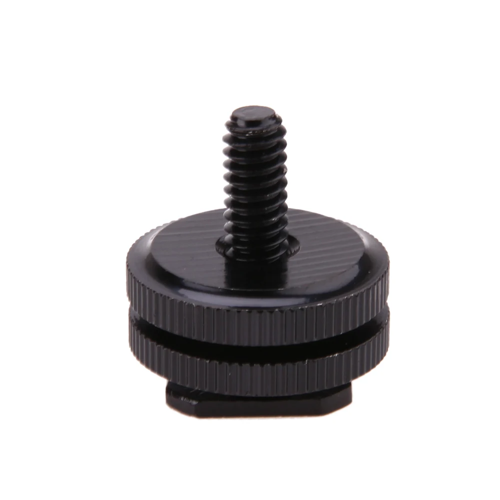 1/4 Inch Tripod Screw To Flash Hot Shoe Adapter Black Screw Adapter Tripod Bracket Hot Shoe Mount for Camera Studio Accessory