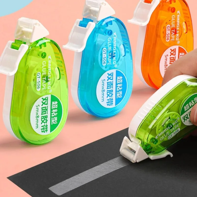 1-3ชิ้นเทปกาวสองหน้าและเทปเติมสำหรับตกแต่งสมุดอุปกรณ์สำนักงานเครื่องเขียน8มม. X 5ม.