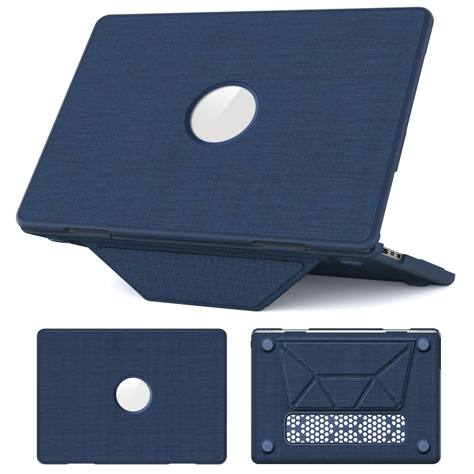 Laptop Case for MacBook Air 13 inch (2026) A3449 / (2025) A3240 / (2024) A3113 / (2022) A2681 PC TPU Cloth Shockproof Cover with