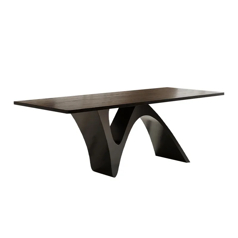 

Solid wood dining table home high sense