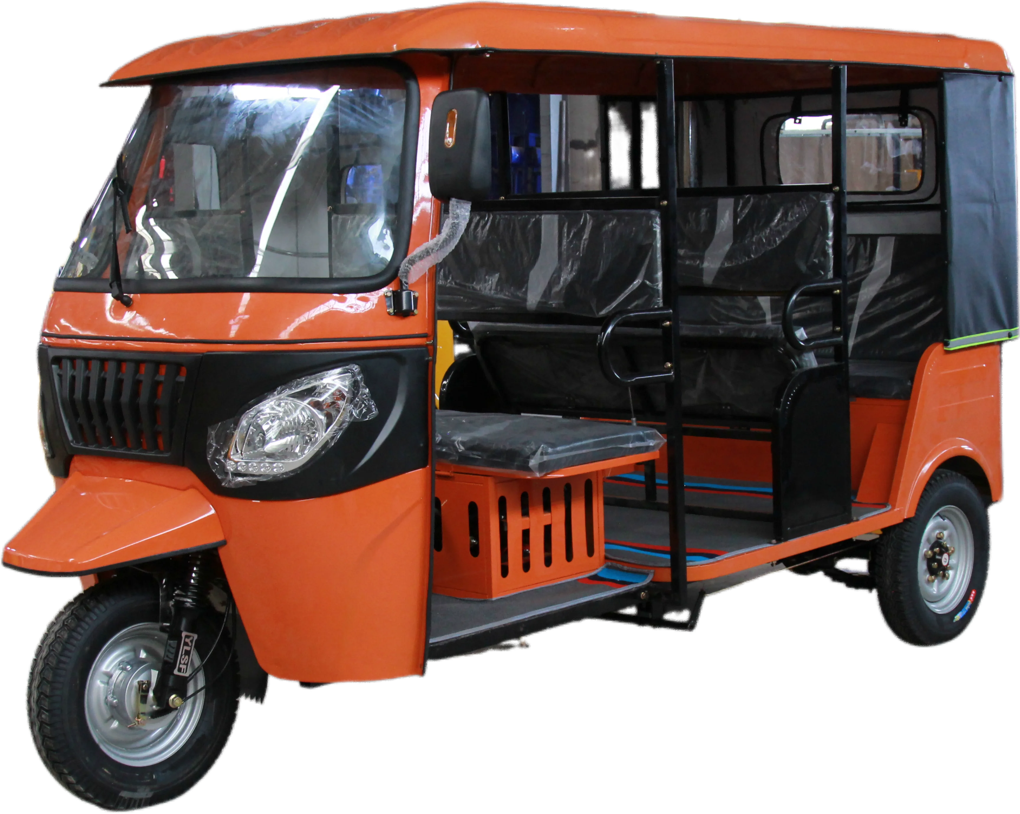 Electric Motorized Tuk-Tuk Tricycle Double-Row Seats Open Body 1000W  6-Passenger 400kg Payload 50-70Km/h