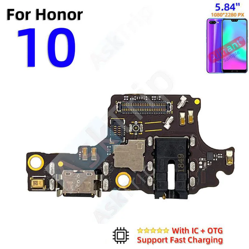 Aiinant For Huawei Honor 10 20 View Note 10 V10 10x Lite Bottom Charging USB Date Dock Microphone Charger Flex Cable Phone Part