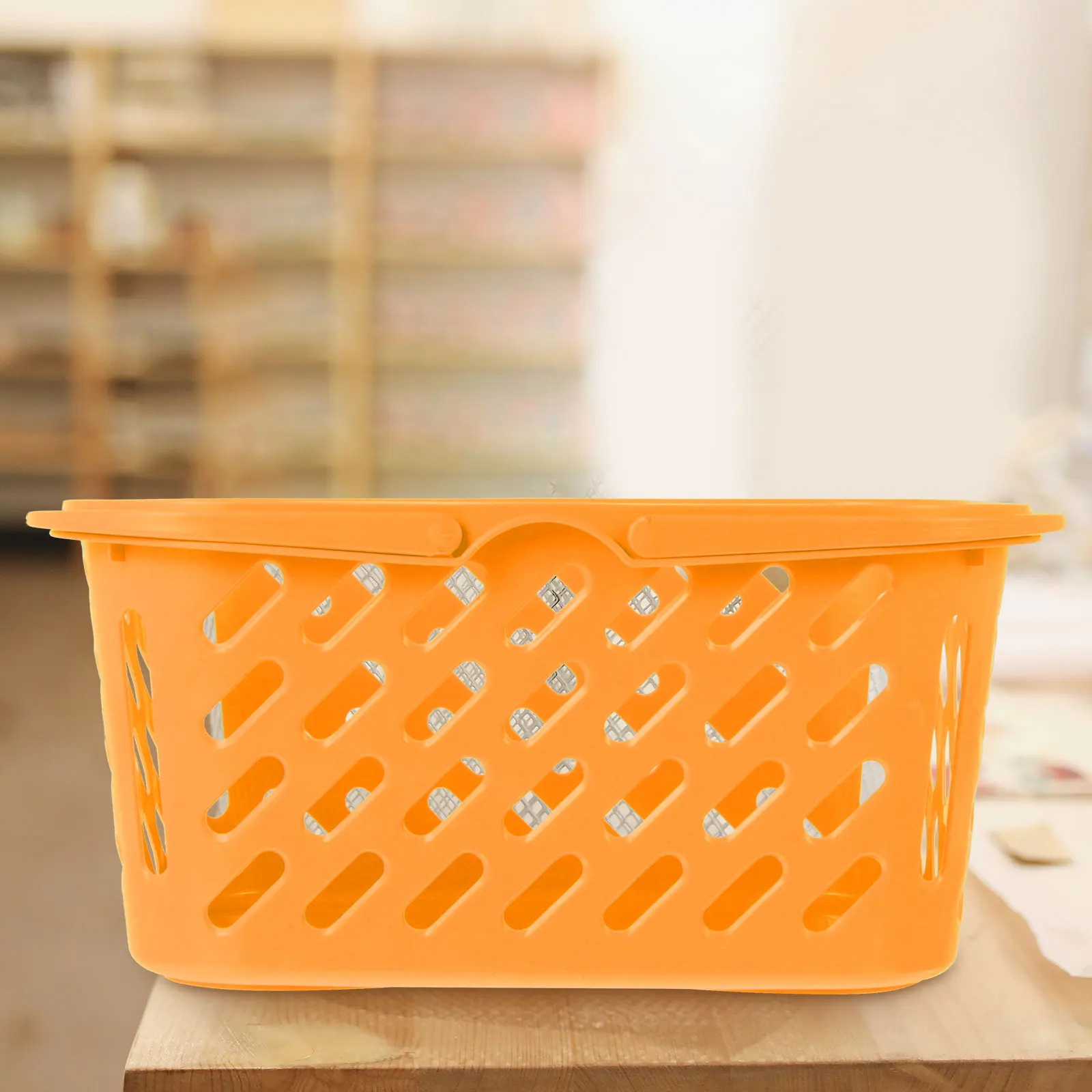 

Thickened Plastic Strong Bearing Capacity Large Shopping Grocery Organizer Bathroom Toiletries Double Handles Storage Basket