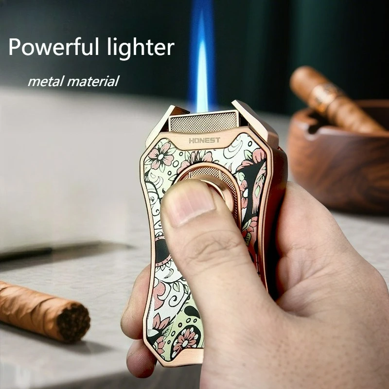 HONEST Baicheng Jinchan No.1 Inflatable Windproof Lighter with Cigar Holder Portable Igniter