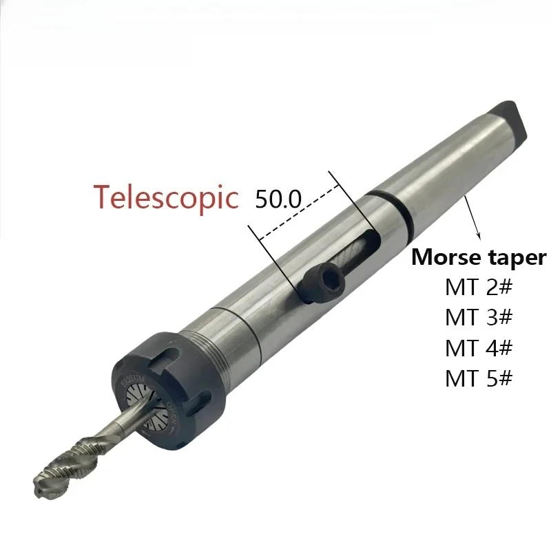 Telescopic Tap Chuck Holder Floating Tail Stock  Morse taper Fixed Sleeve For Lathe Milling Inner Thread