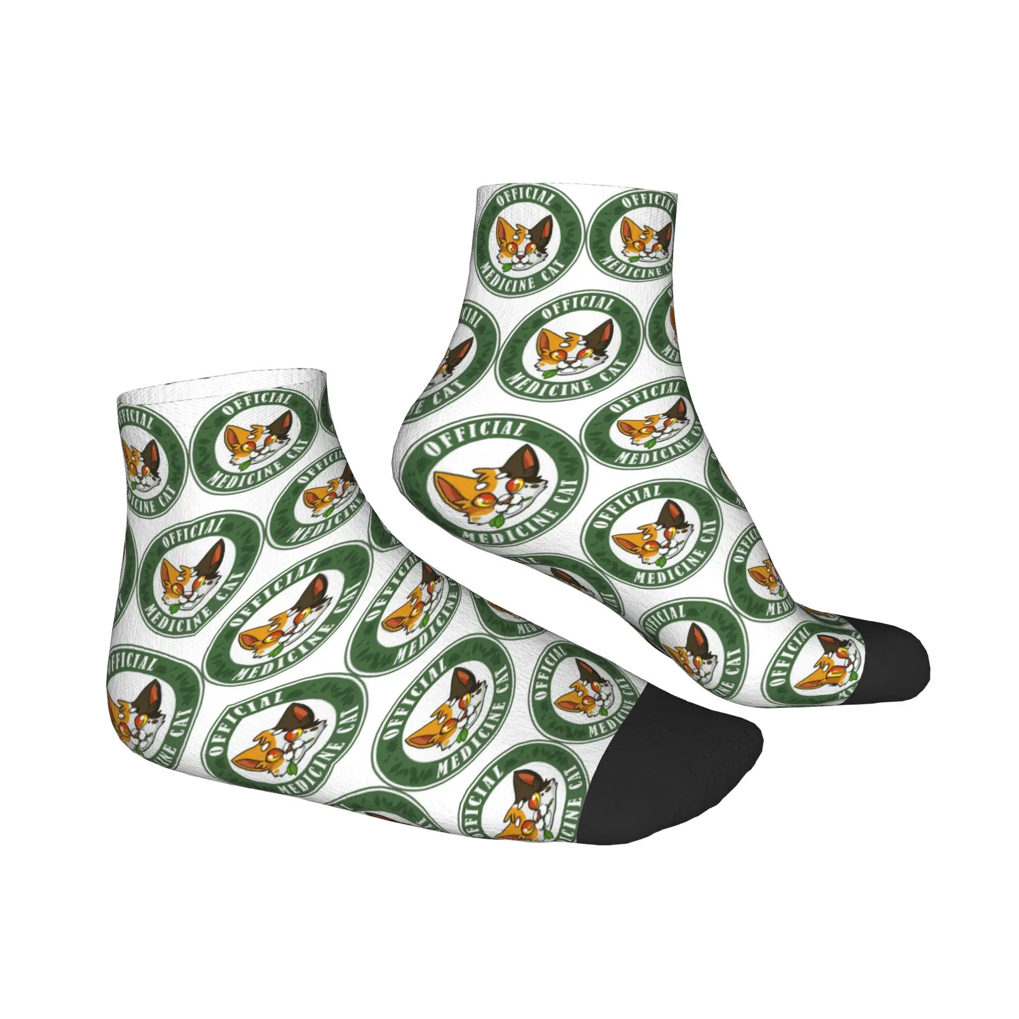 Calcetines de gato medicinal de 4 guerreros para todas las estaciones, calcetines Harajuku súper suaves, medias informales para hombres y mujeres, regalos de navidad