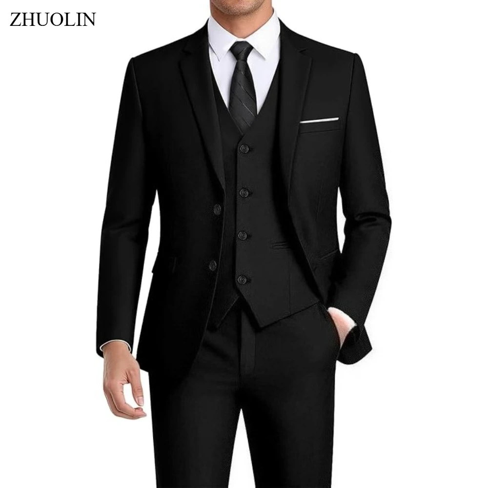Anzüge für Herren Hochzeit Elegant 3-teilig 2er-Set Slim Fit Jacken Hosen Blazer Formelle Kleidung Mode Business Klassisch 2026 Kostüm