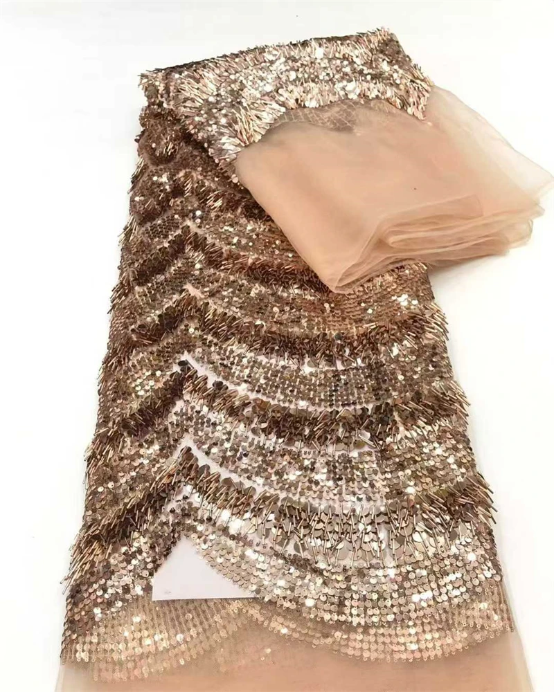 

Африканская свадебная кружевная ткань с блестками, вышивка бисером, нигерийский жених, высокое качество, французский тюль для свадебной вечеринки