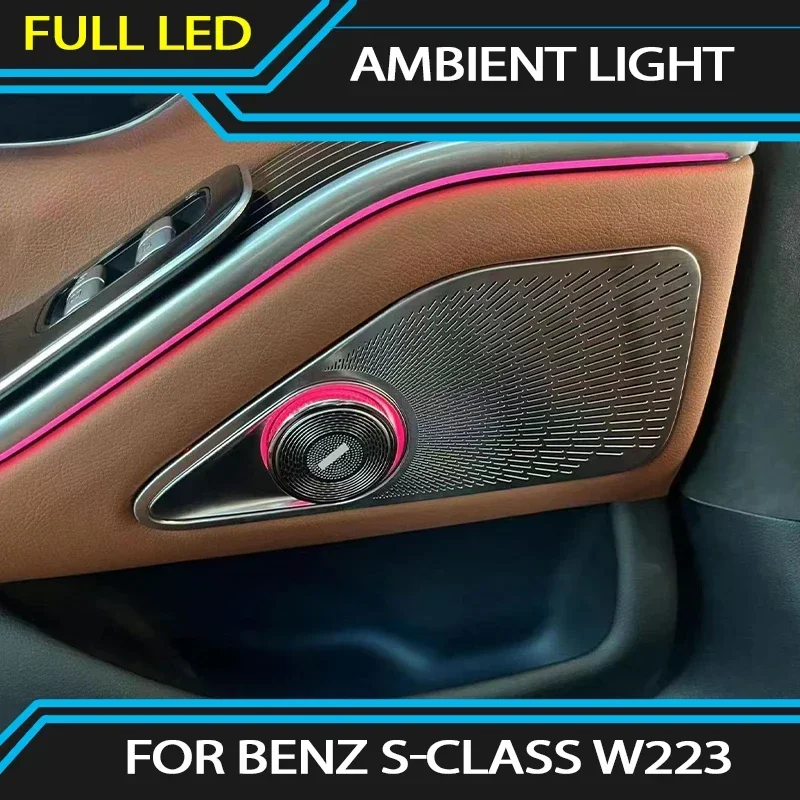 

LED 64 Color 4D Rotating Tweeter Door Speaker Ambient light For Mercedes Benz W223 Horn Ambient light Retrofit kit