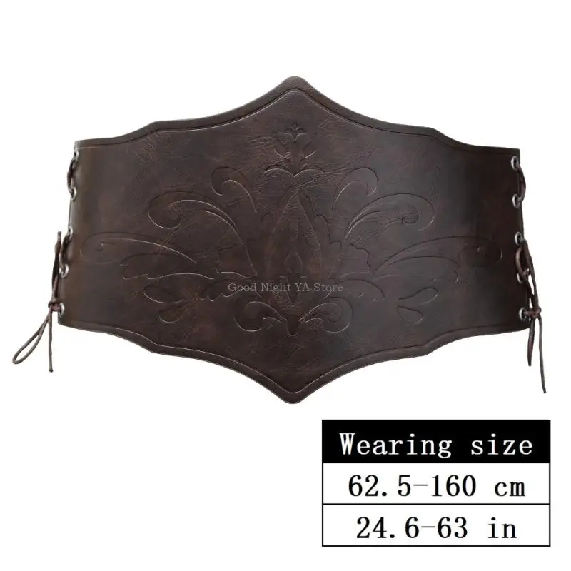 حزام مشد قابل للتعديل من جلد البولي يوريثان، حزام مشد للخصر للارتداء اليومي والمناسبات الاجتماعية، إكسسوار أزياء الهالوين