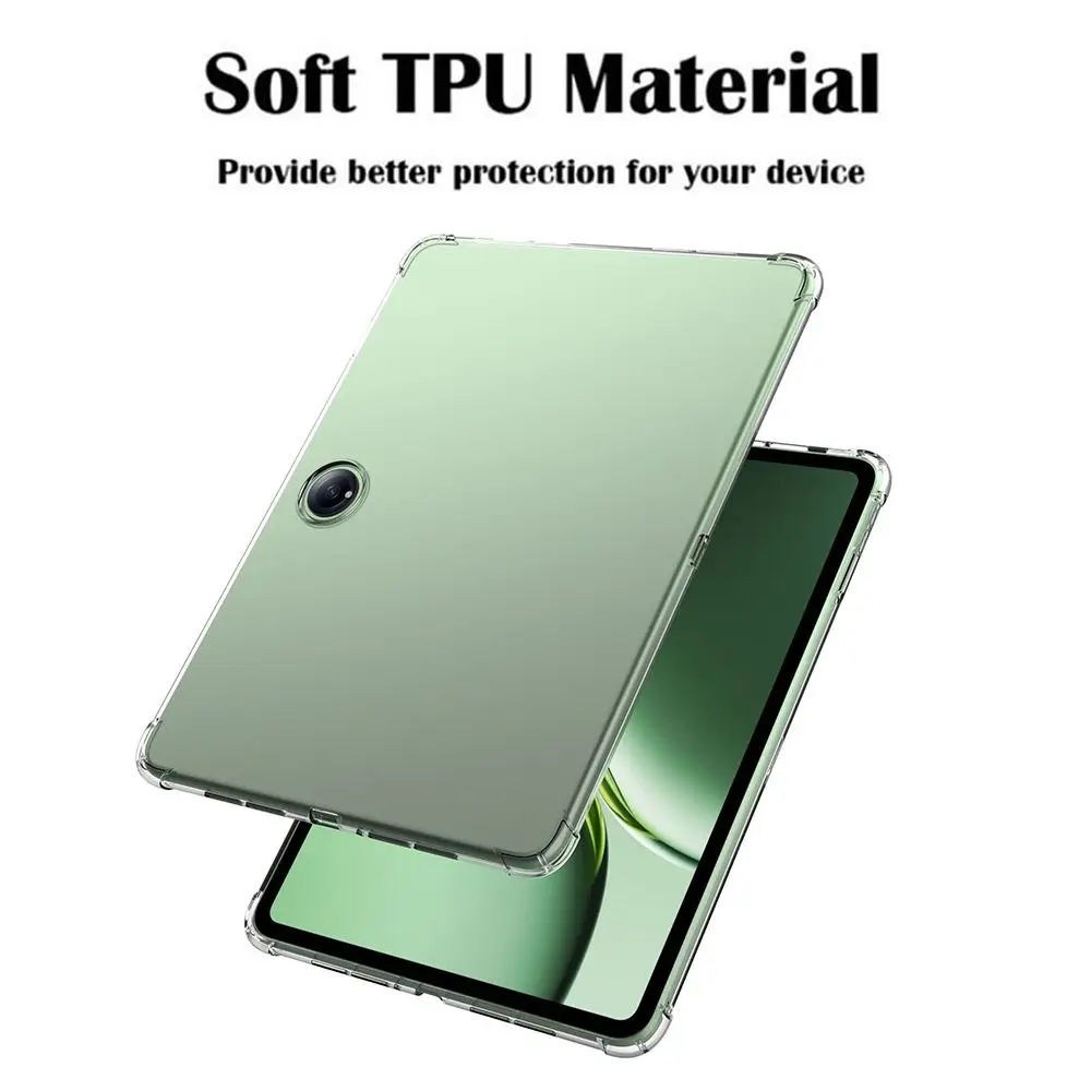 Przezroczyste etui na tablet 12,1 cala, 4 poduszki powietrzne, odporne na wstrząsy, tylna pokrywa, miękka, wąska obudowa ochronna dla OnePlus Pad 2/OnePlus Pad Pro