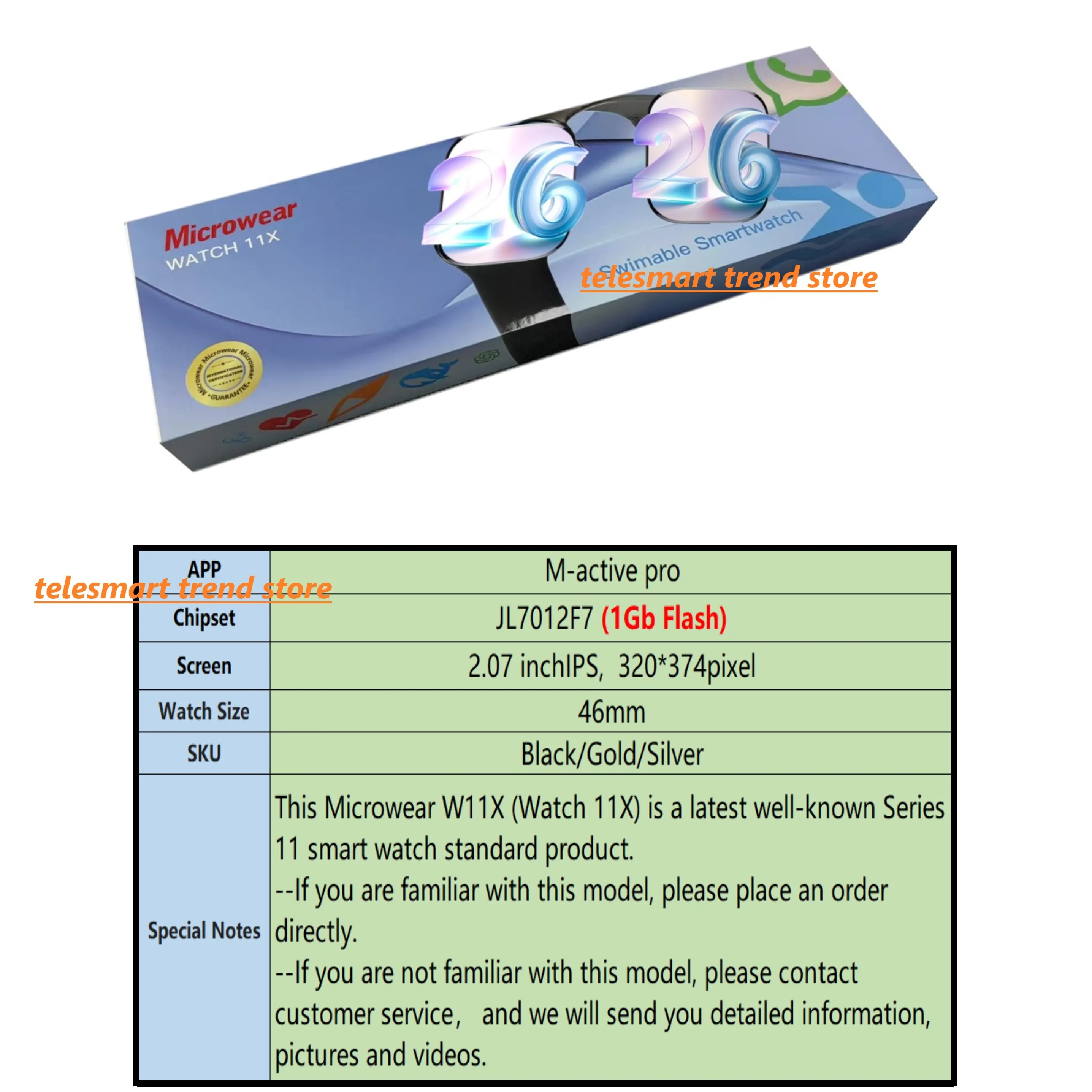 

High Profile W11 Series11 Smartwatch 1Gb Flash Memory 60 Frame Refresh Rate Watch 11X Reloj Intelligente Series 11 Smart Watch