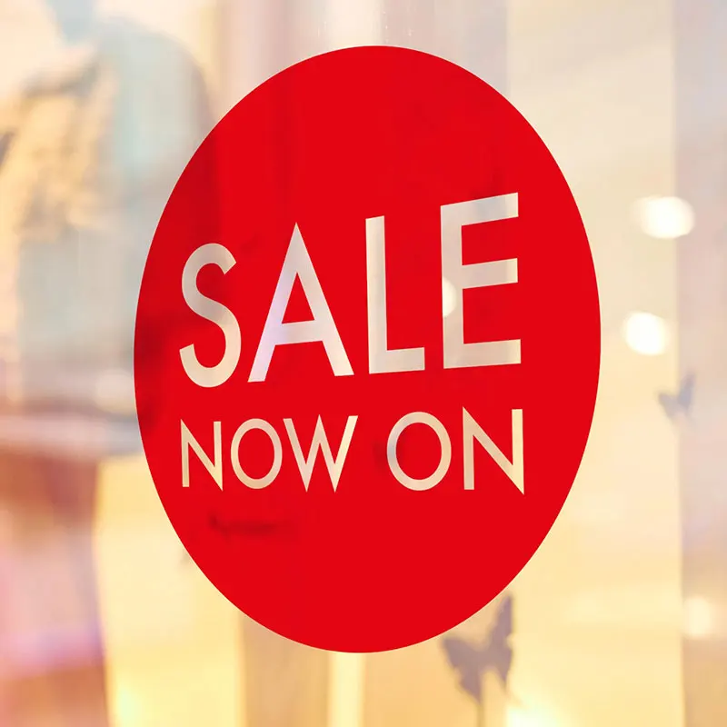SALE NOW ON Window Decal, Retail Shopfront Vinyl Sign for Store Promotions, Shop Decor Sticker Removable Self-adhesive Q164