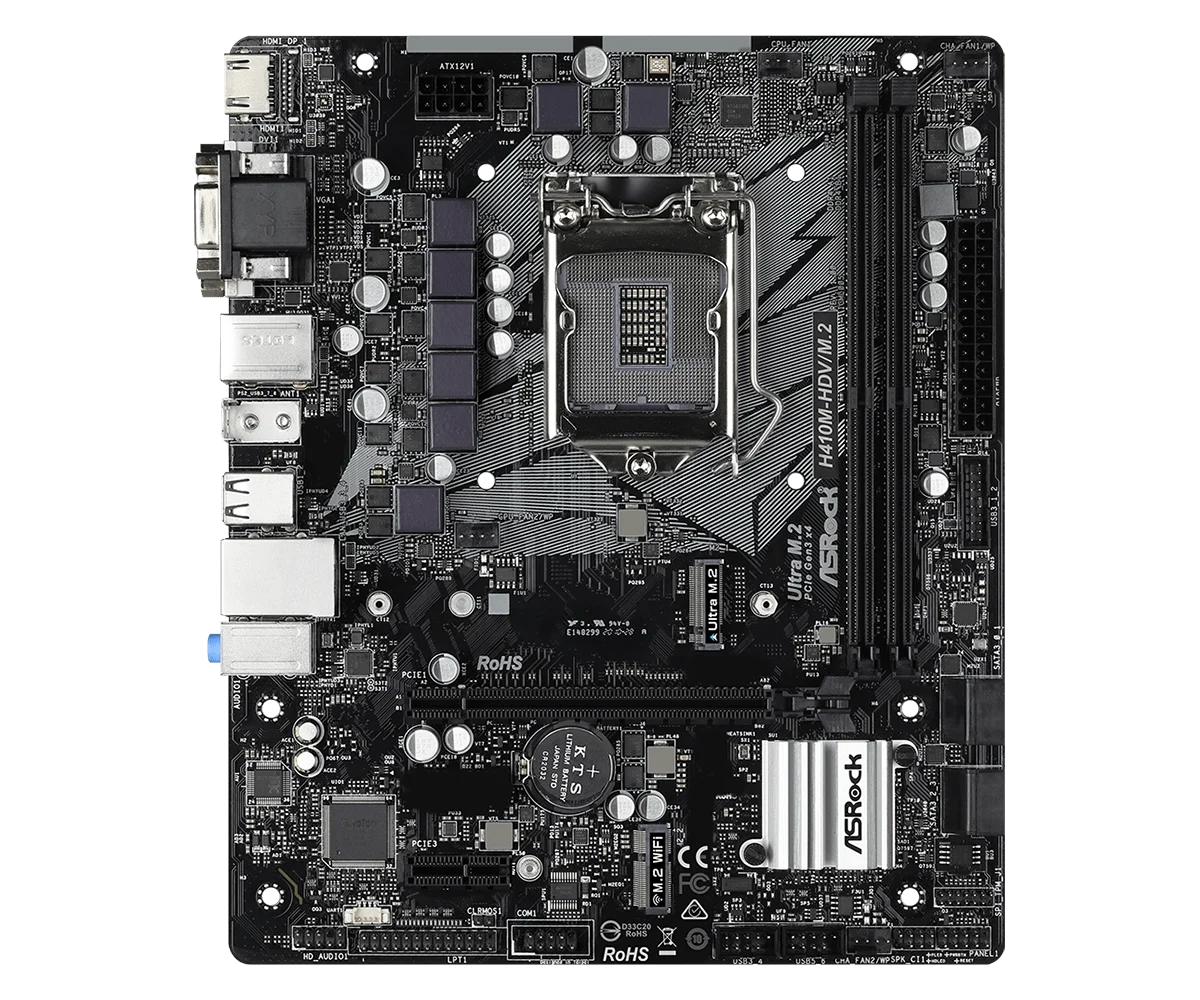 ASROCK H410M-HDV/M.2 Motherboard Intel H410 LGA 1200 DDR4 64 GB M.2 unterstützt i9-10900F i5-10600 i5-10400 i3-10105 i3-10105 CPU