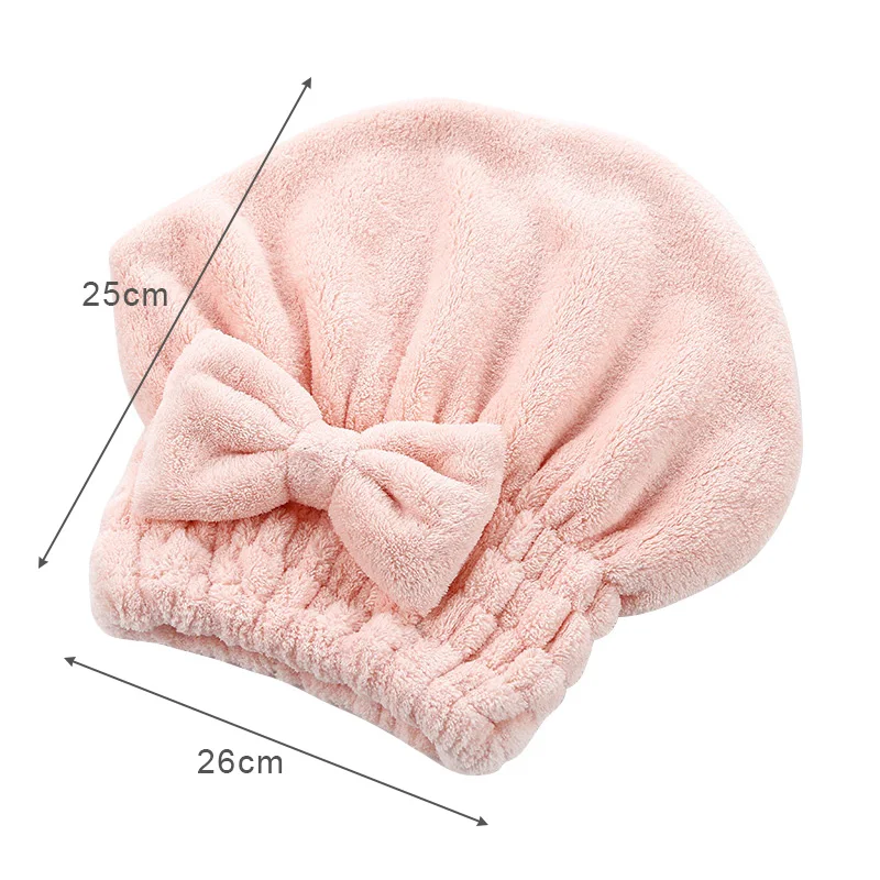 Bow Knot Coral Velvet Dry Hair Cap Quickly Dries Hair And Has Strong Water Absorption Portable Towels And Bathroom Supplies