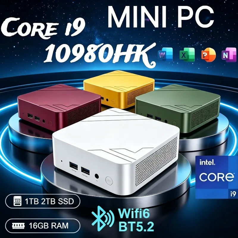 Core i9 10980HK 1TB 2TB SSD 16GB RAM WIFI 6 BT5.2 4K HD Mini PC Portable Mini Gaming Office Study Pc Available in four colors