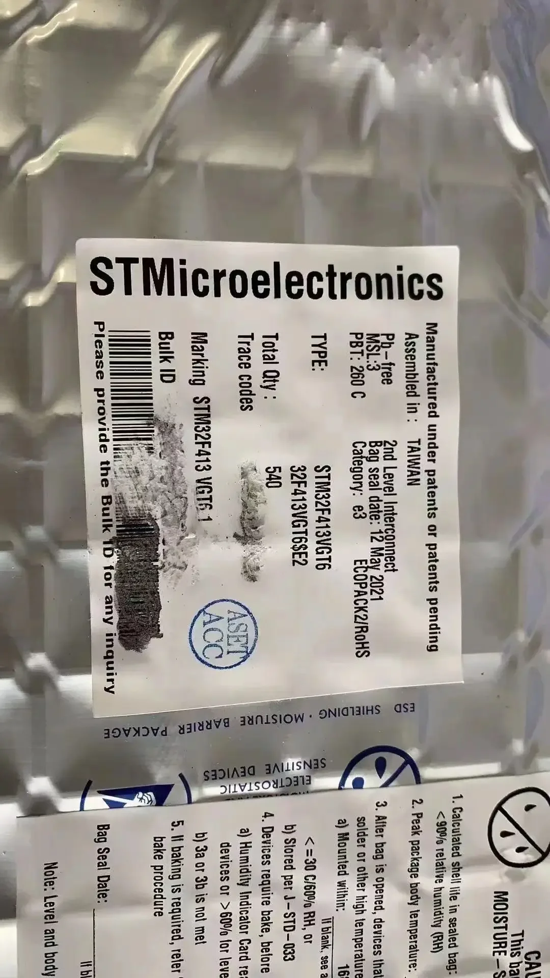 1 ピース〜10 ピース/ロット STM32F413VGT6 STM32F413 LQFP100 100% オリジナル