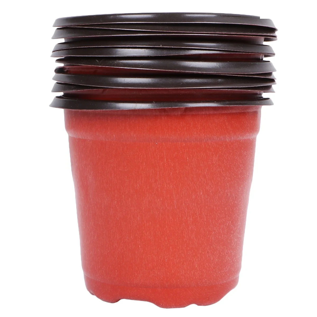 

60pcs Soft Plastic Flower Pots Lightweight Two-Tone With Drainage Holes For Seed Starting Nursery Plant Containers Durable Pots