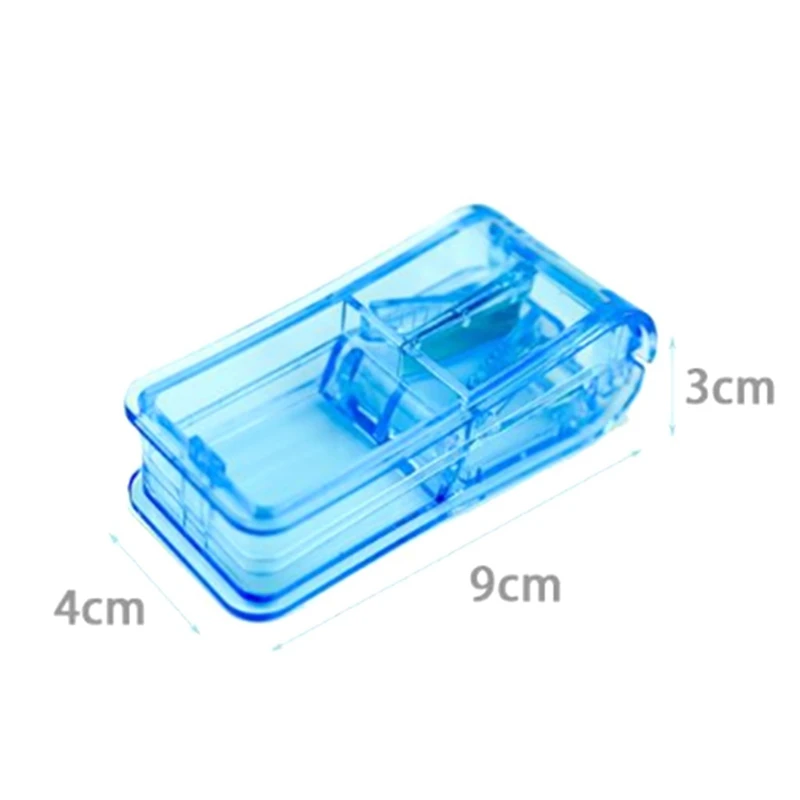 قاطع الدواء المحمول وصندوق التخزين ، قاطع الدواء 2 في 1 ، السفر