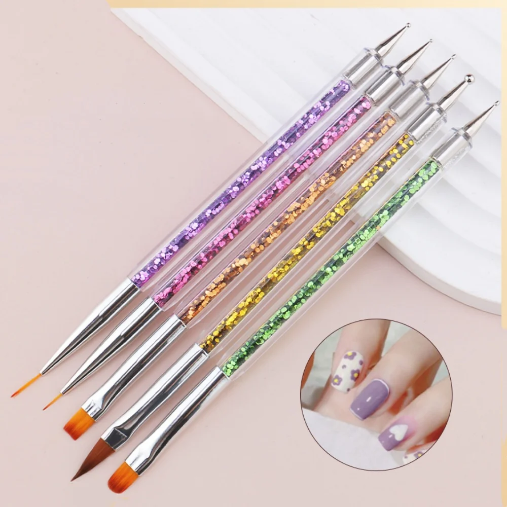 5Pc Nails Art Dotting Pen Acrylic Drawing Liner Supplies Brush Rhinestone Gems Picker UV Gel Painting Manicure Accessoires Tools
