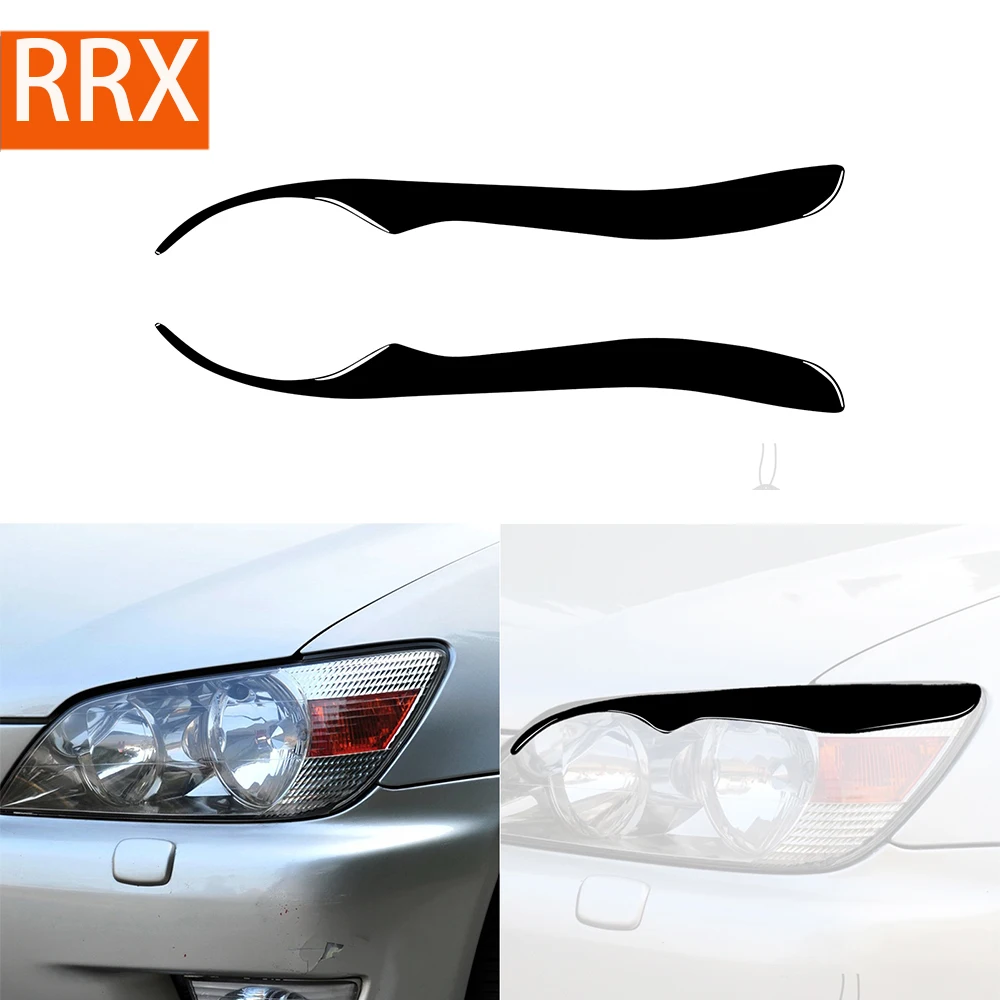

For Lexus IS200 1998 1999 2000 2001 2002 2003 2004 2005 Headlight Eyebrows Eye Cover Piano Black Refit Stickers Car Accessories