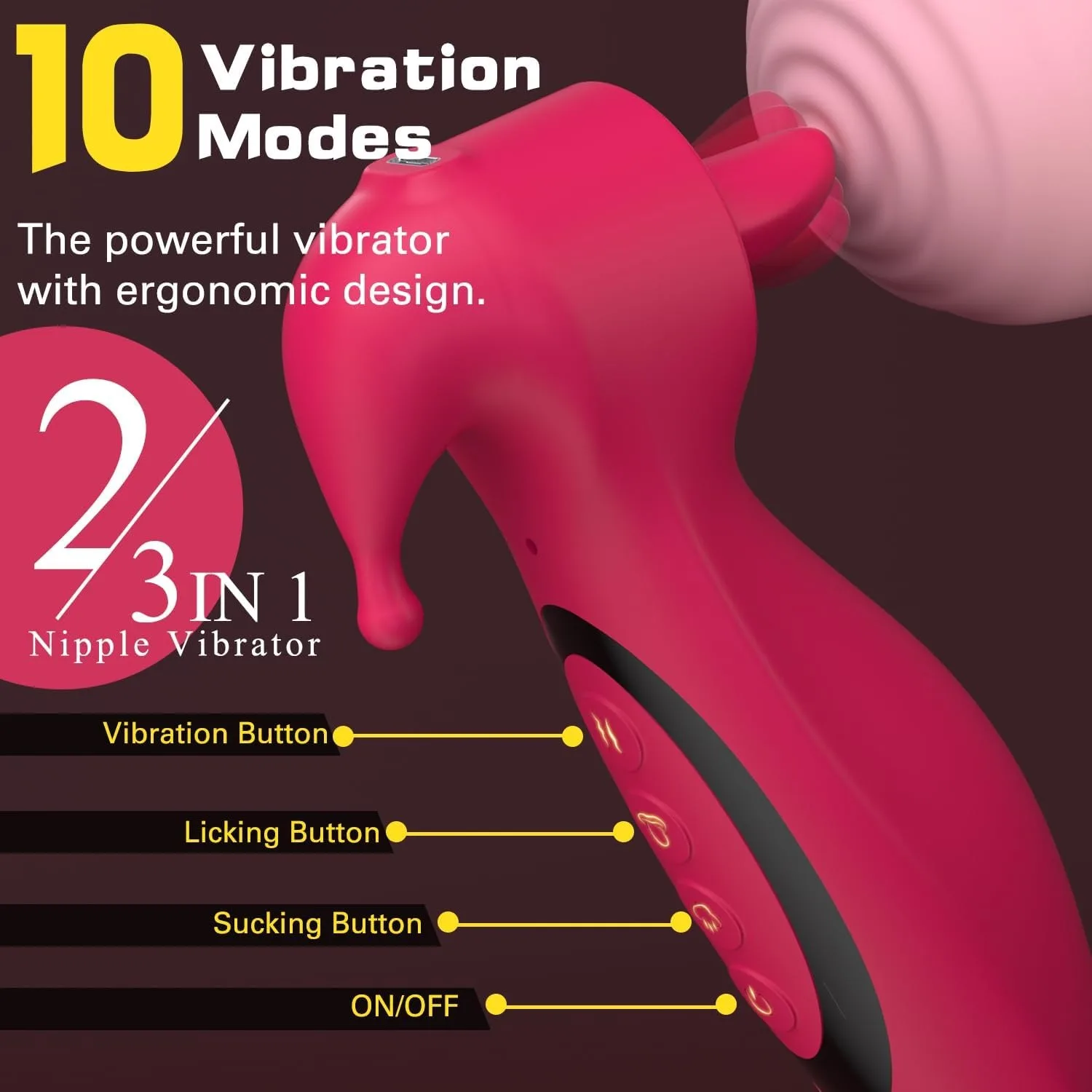 KUSHOR Powerful Sucking Vibrator for Women Tongue Licking Vibrating Clitoris Sucker Vibrator Nipple Stimulator Adults Sex Toy - Image 2