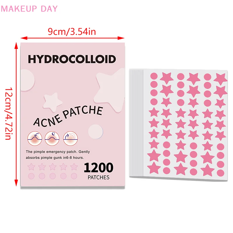 1200Pcs Invisible Acne Patches Removal Pimple Anti-Acne Hydrocolloid Star Spots Marks Concealer Repair Sticker Waterproof ﻿