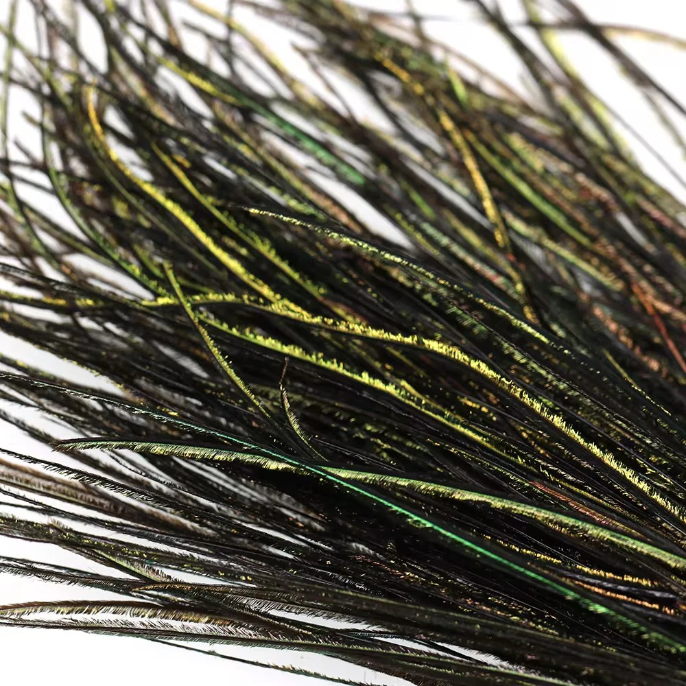 4g/pack 5″ ~ 7″ Natural Olive Green Peacock Herl Feather Fly Tying Material for Nymphs Wet Flies