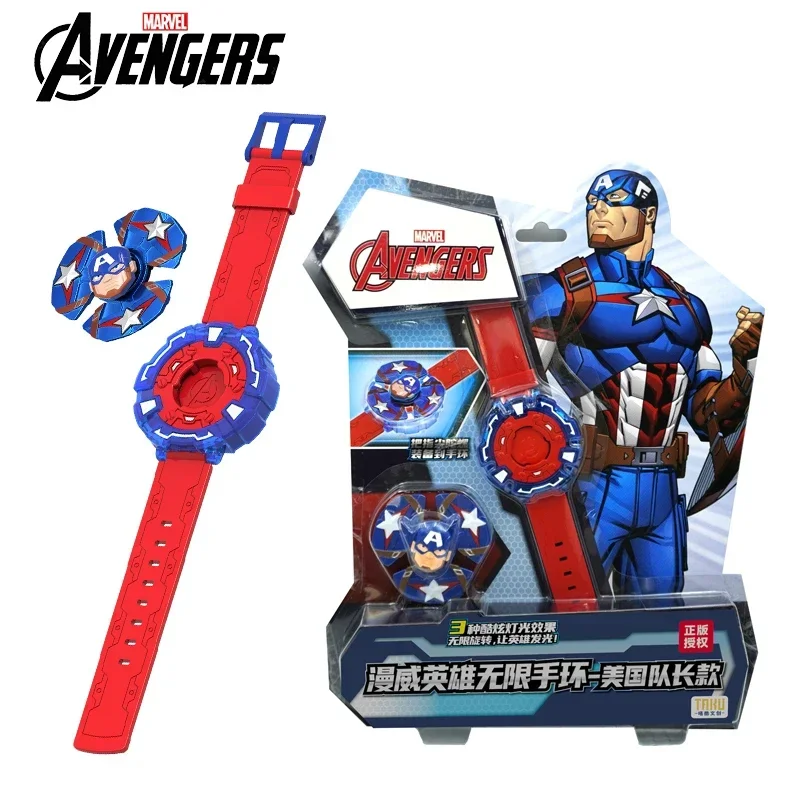 

Marvel Avengers Captain America Style Fidget Spinner Wristband Three Kinds of Glare Movie Peripheral Toy Set Boys Birthday Gifts