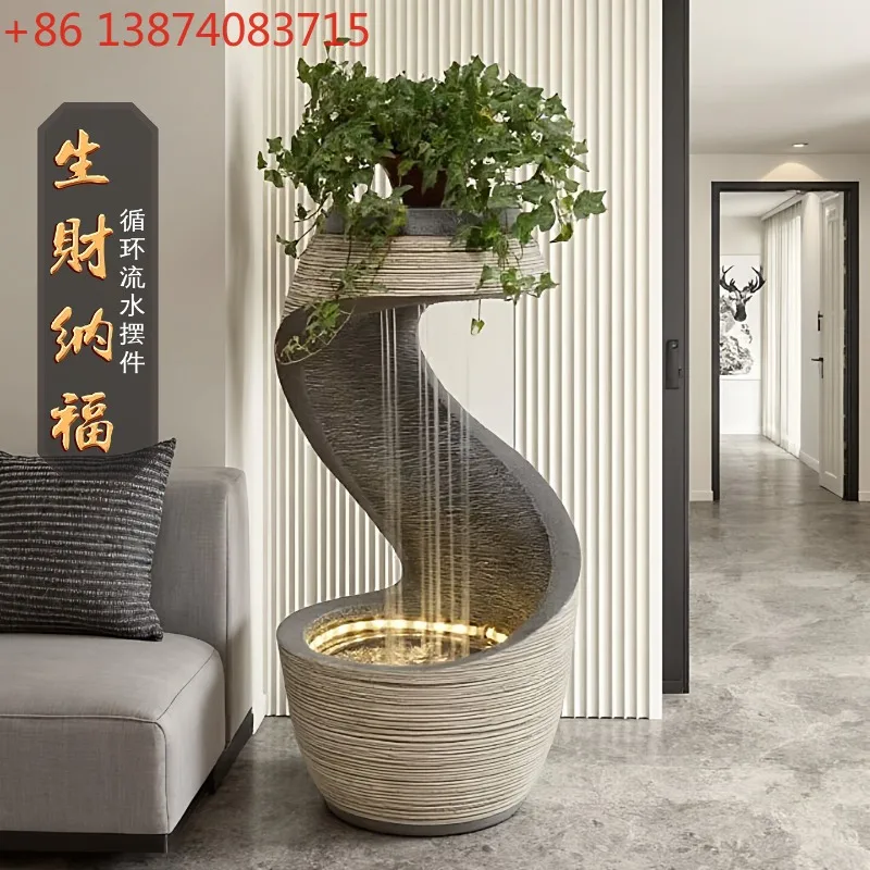 flowing water ornament, circulating water modern simple living room entrance floor humidifier