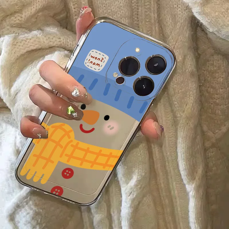 Korea Style Snowman Phone Case for Samsung Galaxy S25 S23 S22 Ultra S24 FE A16 A14 A34 A15 A35 A55 A52 A53 A54 5G Silicone Cover - náhled 4