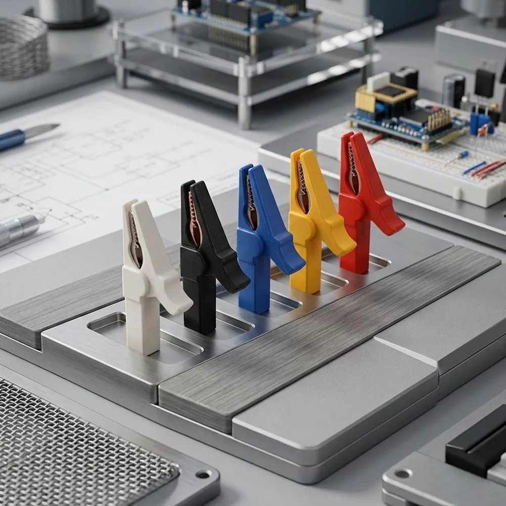 Battery Test Clip Multimeter Test Clip For Electrical Testing Battery Test Connector Clip PVC Insulated Jacket