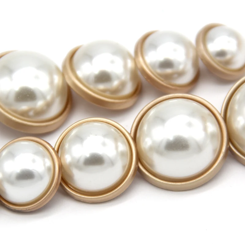 HENGC Classical Round Faux Pearl Sewing Buttons For Clothing Luxury Coat Blazer Suit Handmade Decorations Big Cloth Accessories