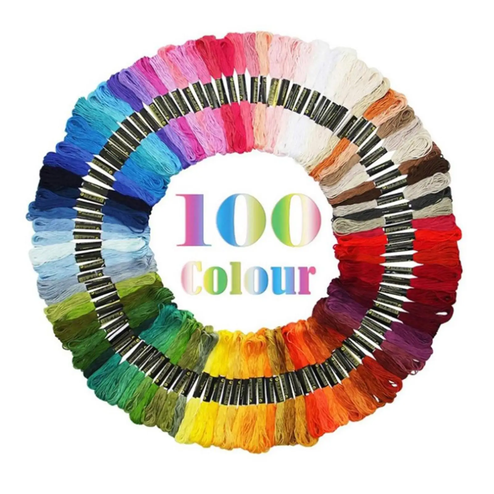 Cotton Embroidery Floss Thread 100 Skeins Rainbow Colors 8m Each for Friendship Bracelets Cross Stitch String Art