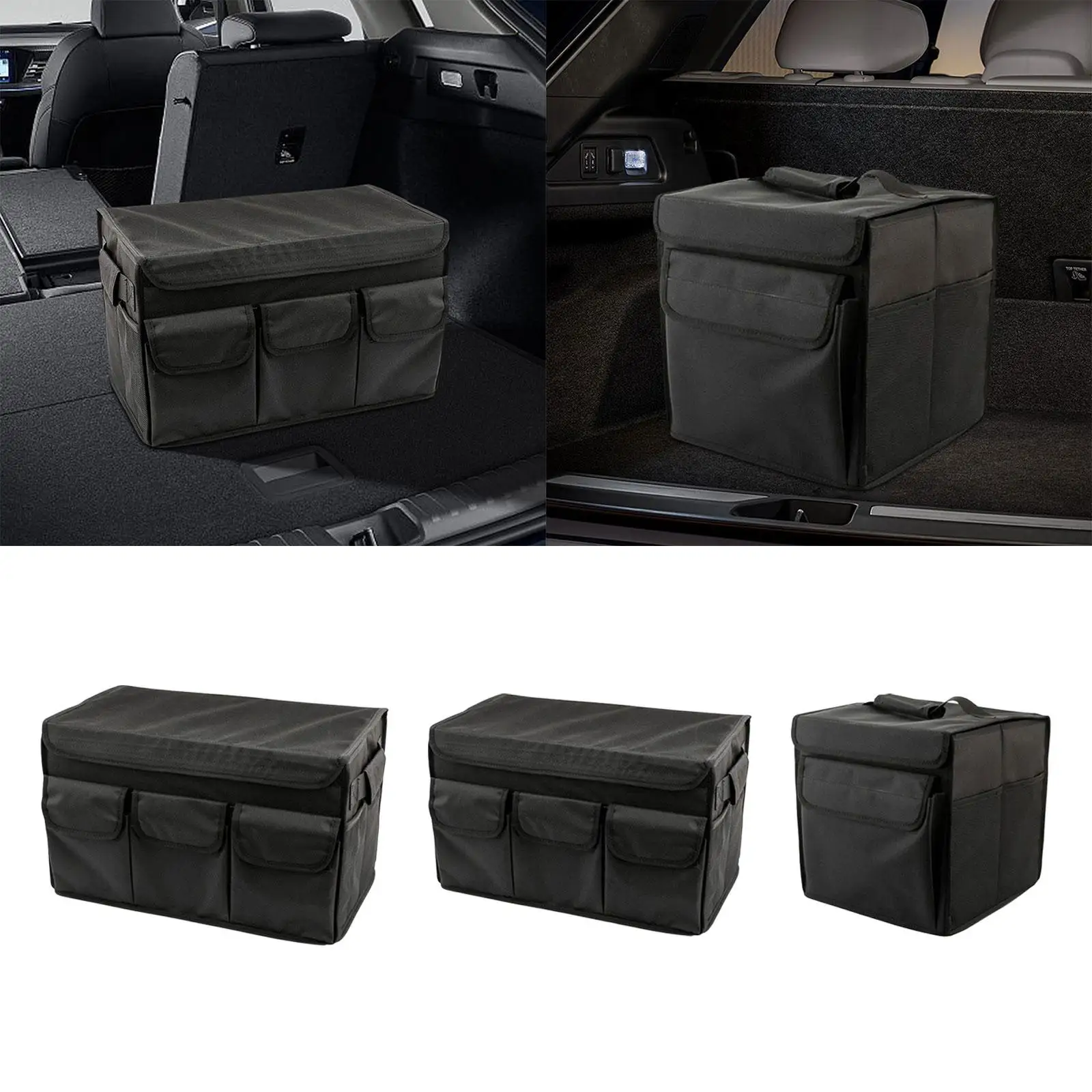 Car Trunk Organizer Collapsible Durable Expandable Multi Pockets Organizer Storage for RV Sedan Pickup Vehicle Kitchen