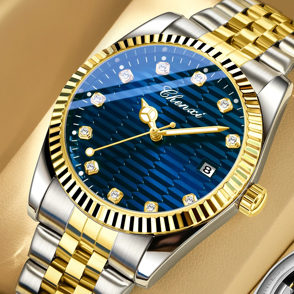 

CHENXI Роскошные мужские автоматические механические деловые наручные часы премиум-класса, лучший бренд, лупа с датой, циферблат, прочный формальный Reloj Hombre