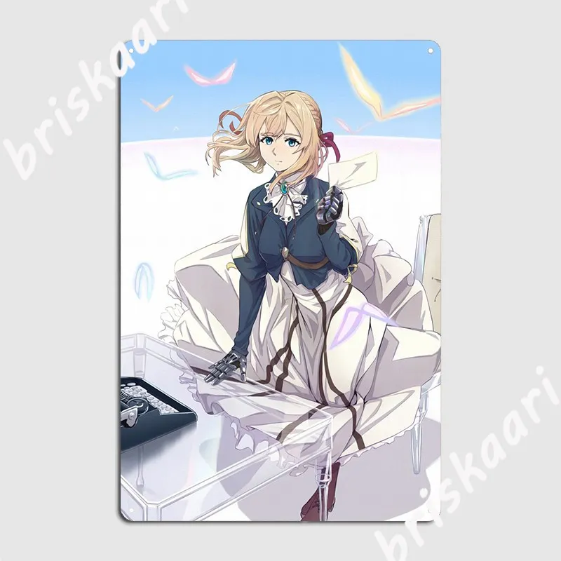 Violet Evergarden Poster Metal Plaque Garage Club Wall Cave Printing Wall Decor Tin Sign Posters