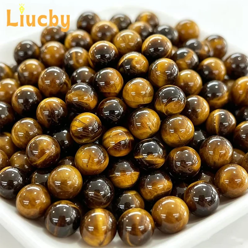 Natural Stone Yellow Tiger's Eye scattered beads For Jewelry Making DIY Bracelets Accessories 4/6/8/10/12/14MM About 100 pieces