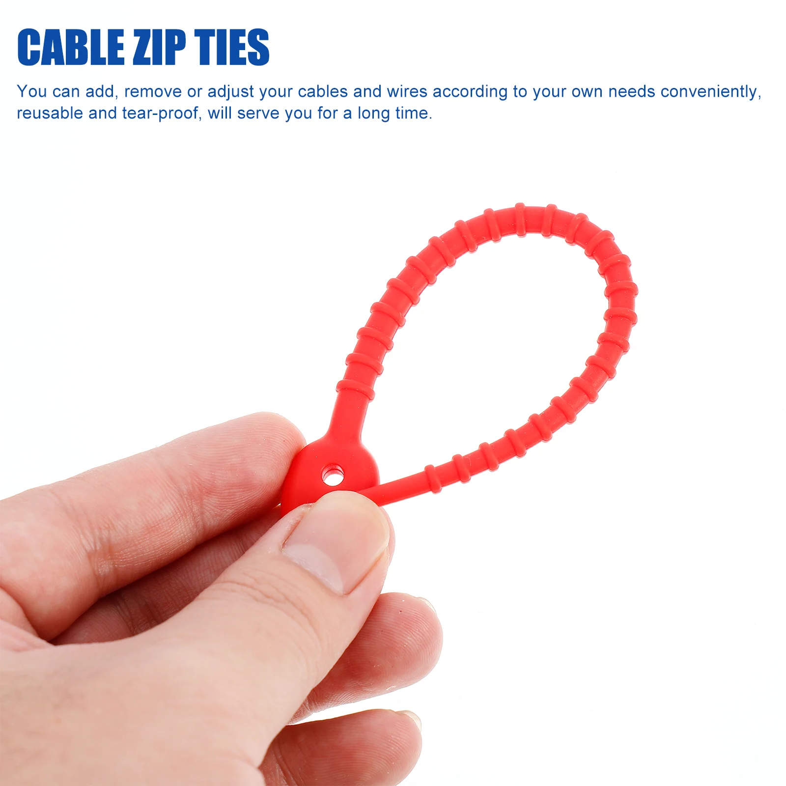 

16Pcs Silicone Cable Ties Reusable Organizer for Wires and Cables Easy to Use Portable Cord Straps