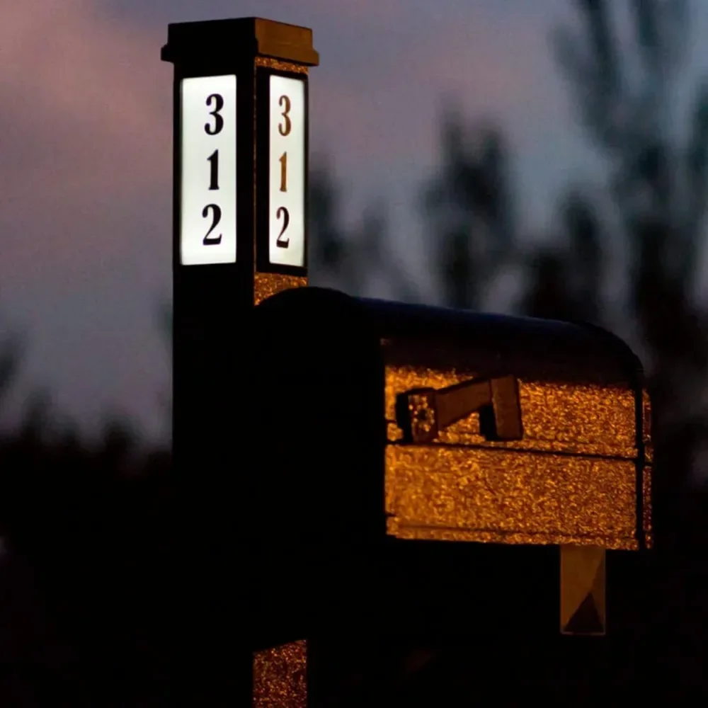 Bright Light Mailbox: Premium Aluminum Mailbox & Post with Solar Address Light for Easy Navigation