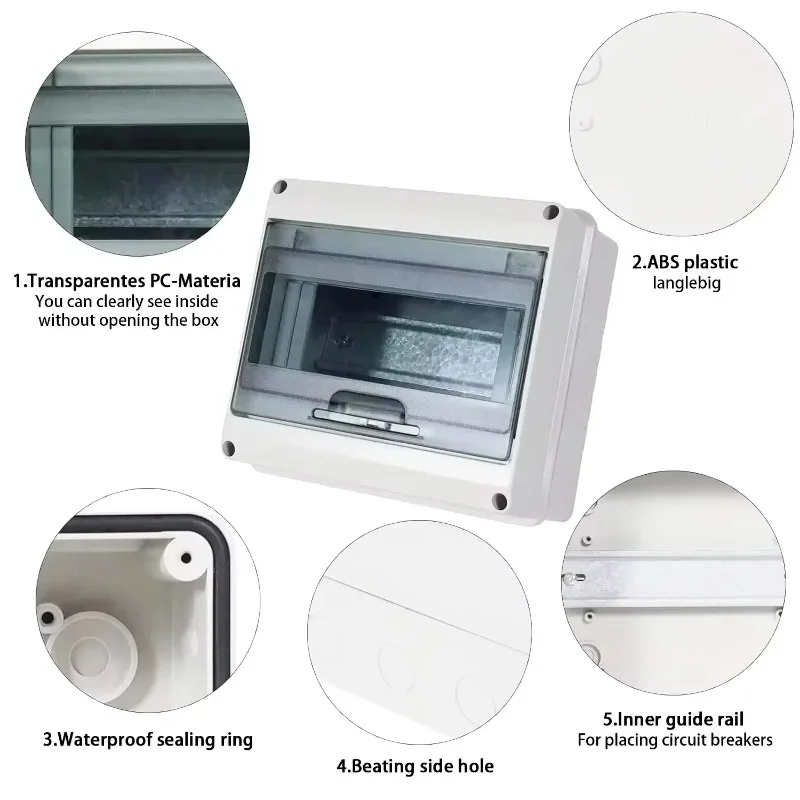 HT Series Junction Box 2/3/5/8/12/18WAY PC Plastic Outdoor IP65 Waterproof Distribution Box Switch Box with Terminal DIN Rail - view 2