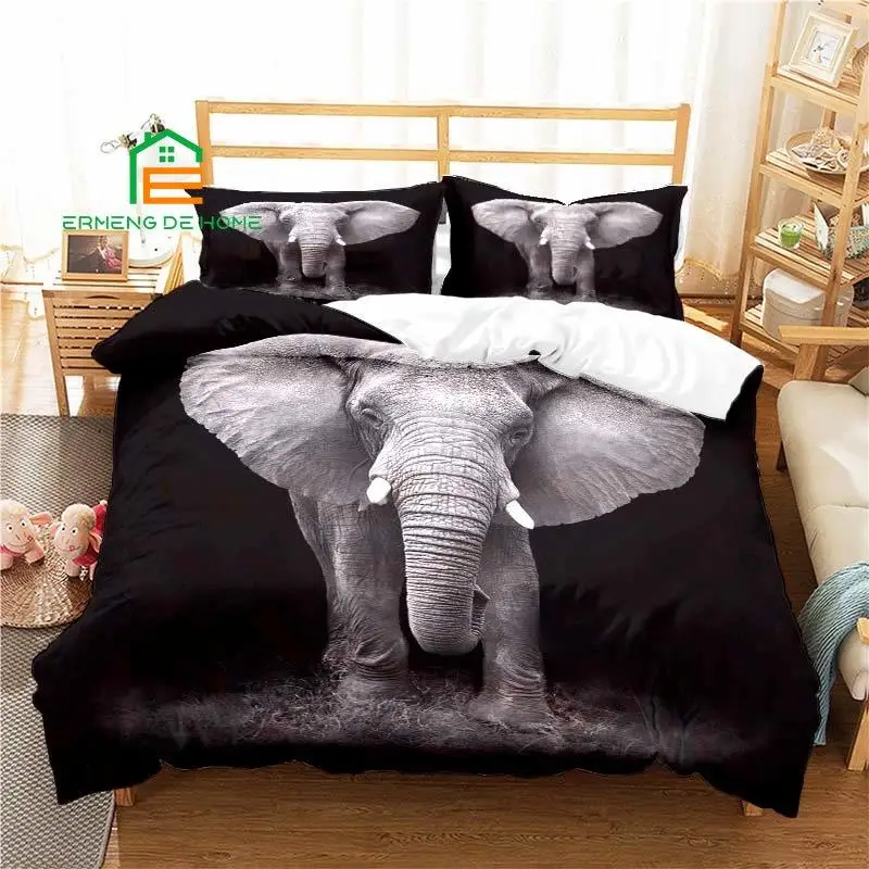 Animal Elephant Pattern Duvet Cover Set Bedding for Kids Adults Bed Set Game Quilt Cover Comforter Cover Bedding Set