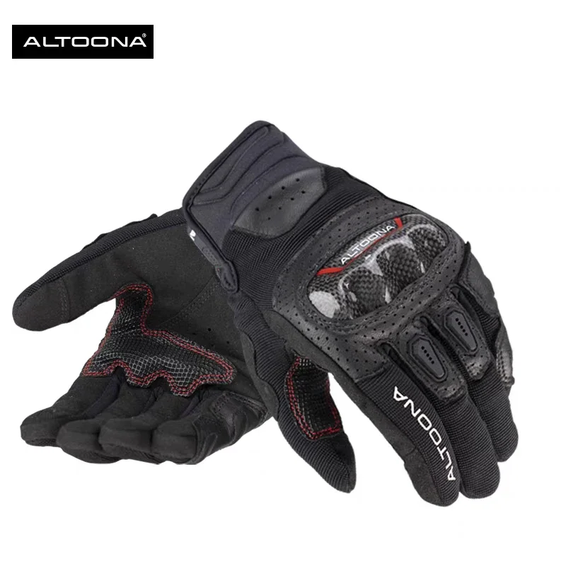 Altoona Motorcycle Gloves Ventilation Fall Prevention Carbon Fiber Protective Shell Touchable Screen Biker Gloves Riding Gear