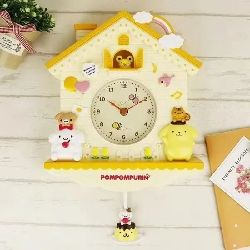 Sanrio New  Hello Kitty Kuromi My Melody Cinnamoroll Pompompurin Pochacco Clock Decoration Room Fashion Trend Cute Kawaii Anime view 6