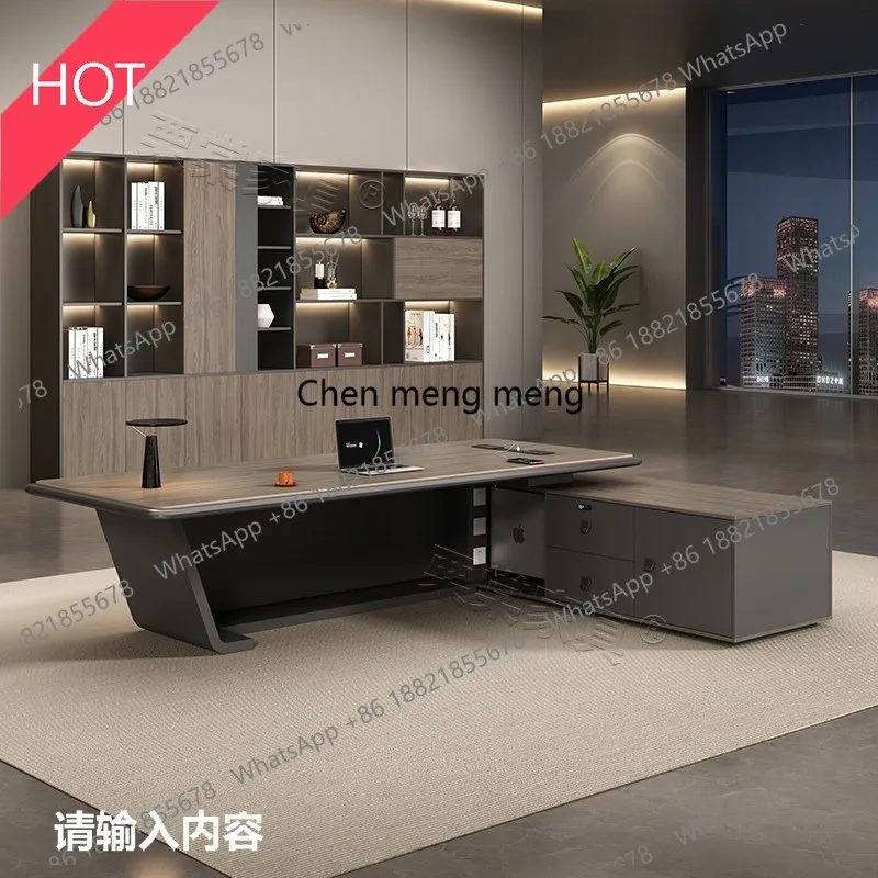 03A Boss office desk and chair combination simple modern president supervisor manager desk and chair fashion light luxury class