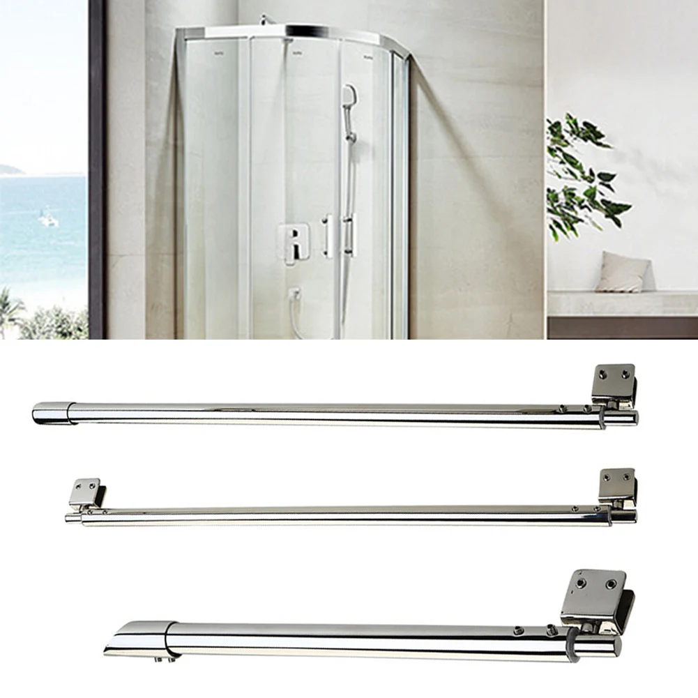 Shower Glass Door Fixed Rod Clamp Stainless Steel Adjustable Shower Screen Support Bar Arms For 8mm-12mm Glass Panel