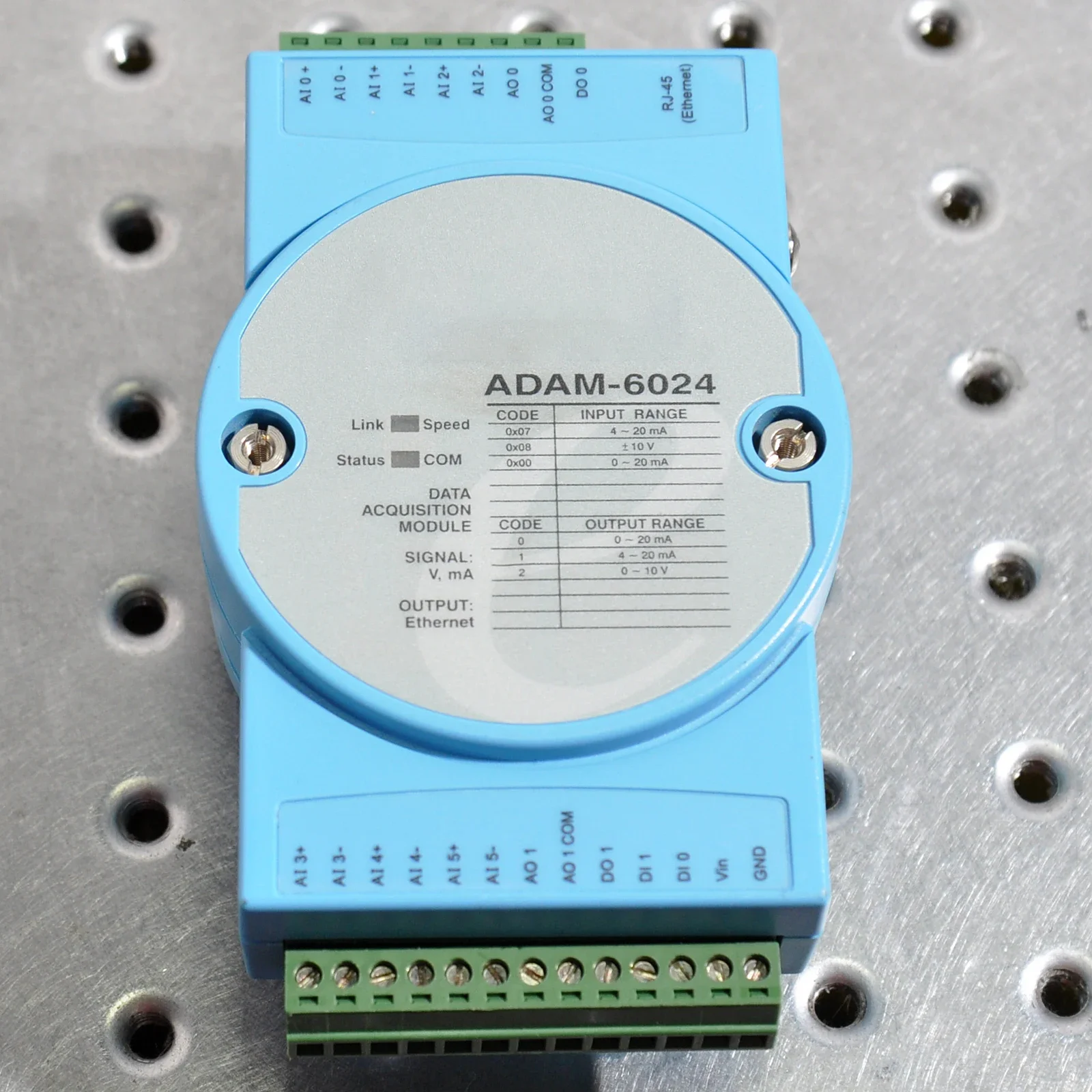 Módulo TCP Universal Isolado ADAM-6024, Protocolo Modbus de Entrada e Saída de Suporte, 12 Canais, Usado