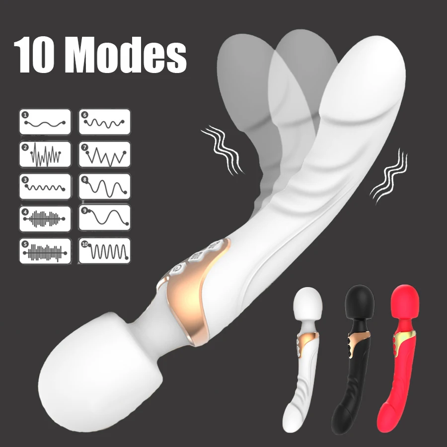 Powerful AV Vibrator Dildos Magic Wand for Women 10 Modes Clitoris Stimulator G Spot Vagina Massager Adult Sex Toys for Woman