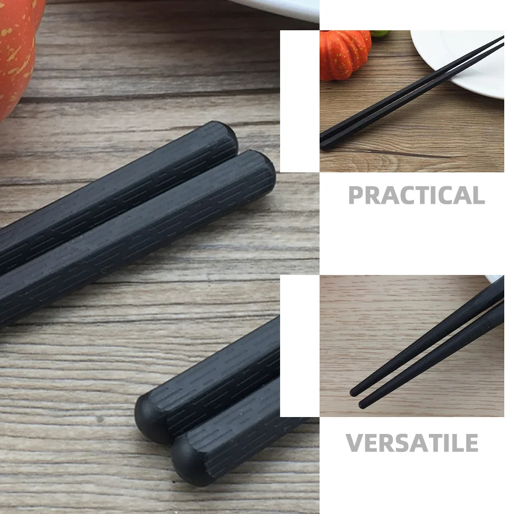 

5Pairs Hexagon Shape Reusable Chopsticks Non-Slip Lightweight PP Material Practical Comfortable Grip Kitchen Tableware